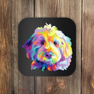 Colorful Dog Goldendoodle Gift Labradoodle Pet Bernedoodle Coaster