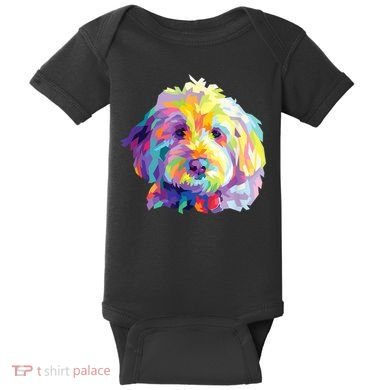 Colorful Dog Goldendoodle Gift Labradoodle Pet Bernedoodle Baby Bodysuit