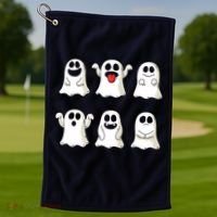 Cute Dancing Ghosts Boys Girls Ghost Halloween Costume Golf Towel thumb 1