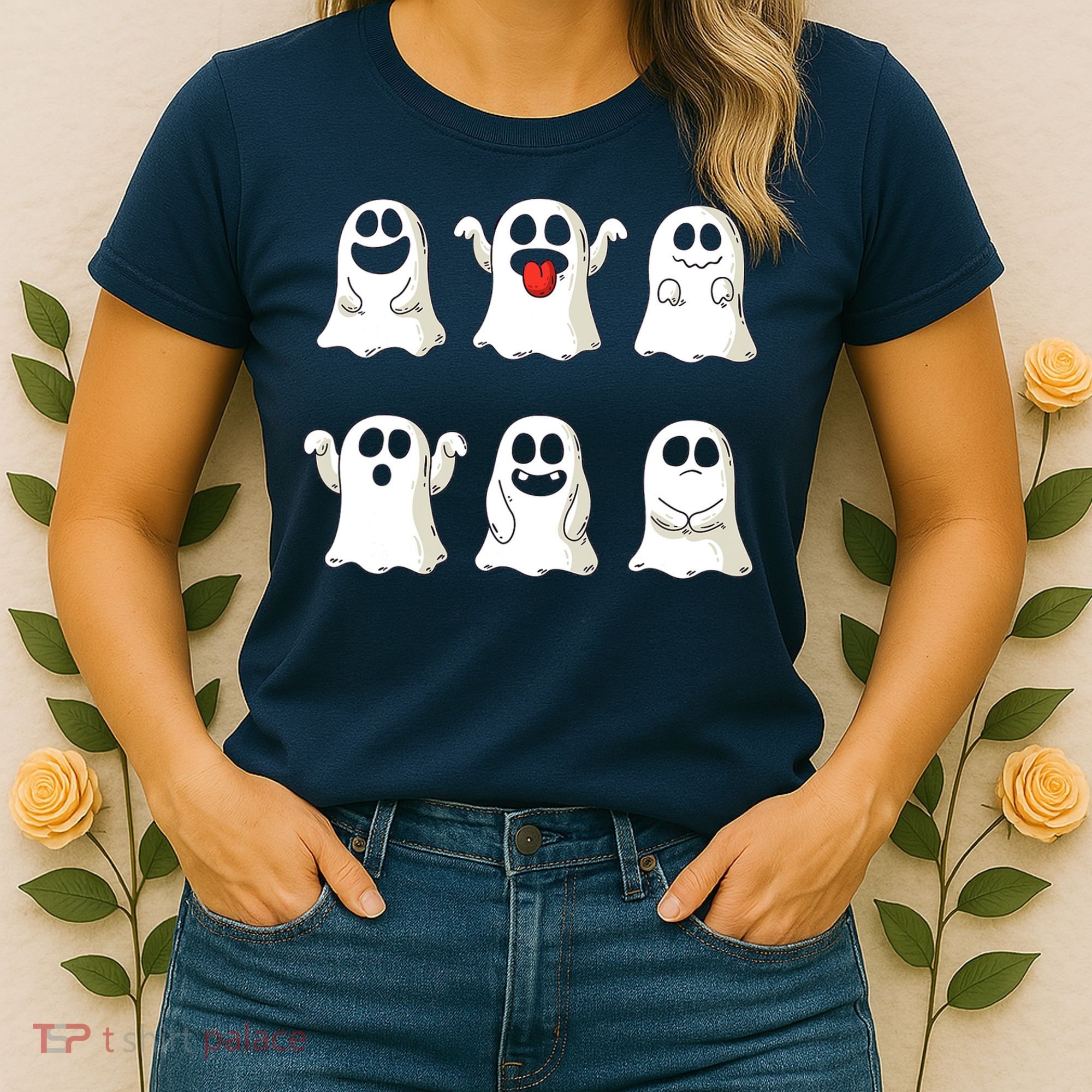 Cute Dancing Ghosts Boys Girls Ghost Halloween Costume Women's T-Shirt