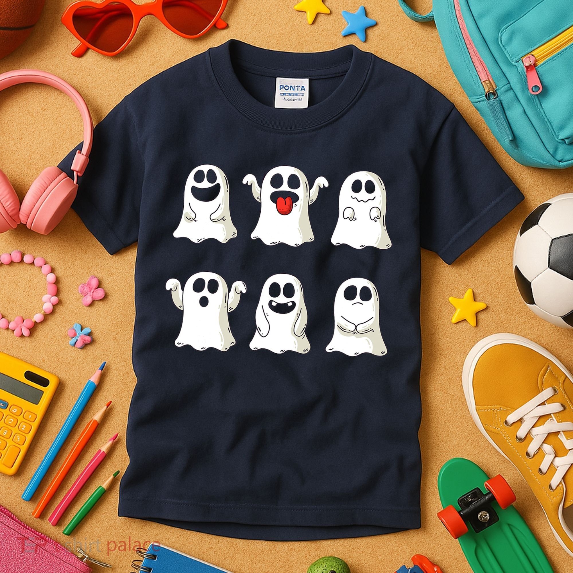 Cute Dancing Ghosts Boys Girls Ghost Halloween Costume Kids T-Shirt