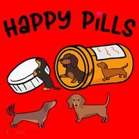 Cute Dachshund Happy Pills Funny Weiner Dog Mom Dad Lover Santa Hat thumb 1