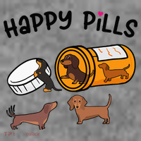 Cute Dachshund Happy Pills Funny Weiner Dog Mom Dad Lover Toddler Hoodie thumb 2