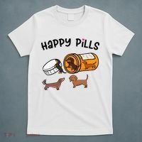 Cute Dachshund Happy Pills Funny Weiner Dog Mom Dad Lover T-Shirt thumb 5