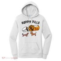Cute Dachshund Happy Pills Funny Weiner Dog Mom Dad Lover Women's Hoodie thumb 0