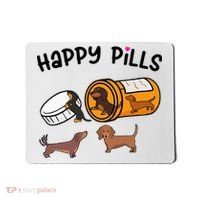 Cute Dachshund Happy Pills Funny Weiner Dog Mom Dad Lover Mousepad thumb 0