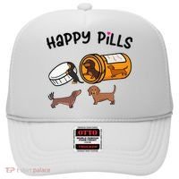Cute Dachshund Happy Pills Funny Weiner Dog Mom Dad Lover Hat thumb 0