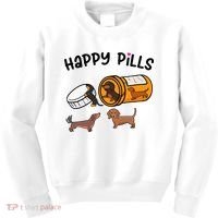 Cute Dachshund Happy Pills Funny Weiner Dog Mom Dad Lover Kids Sweatshirt thumb 0
