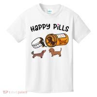 Cute Dachshund Happy Pills Funny Weiner Dog Mom Dad Lover Kids T-Shirt thumb 0