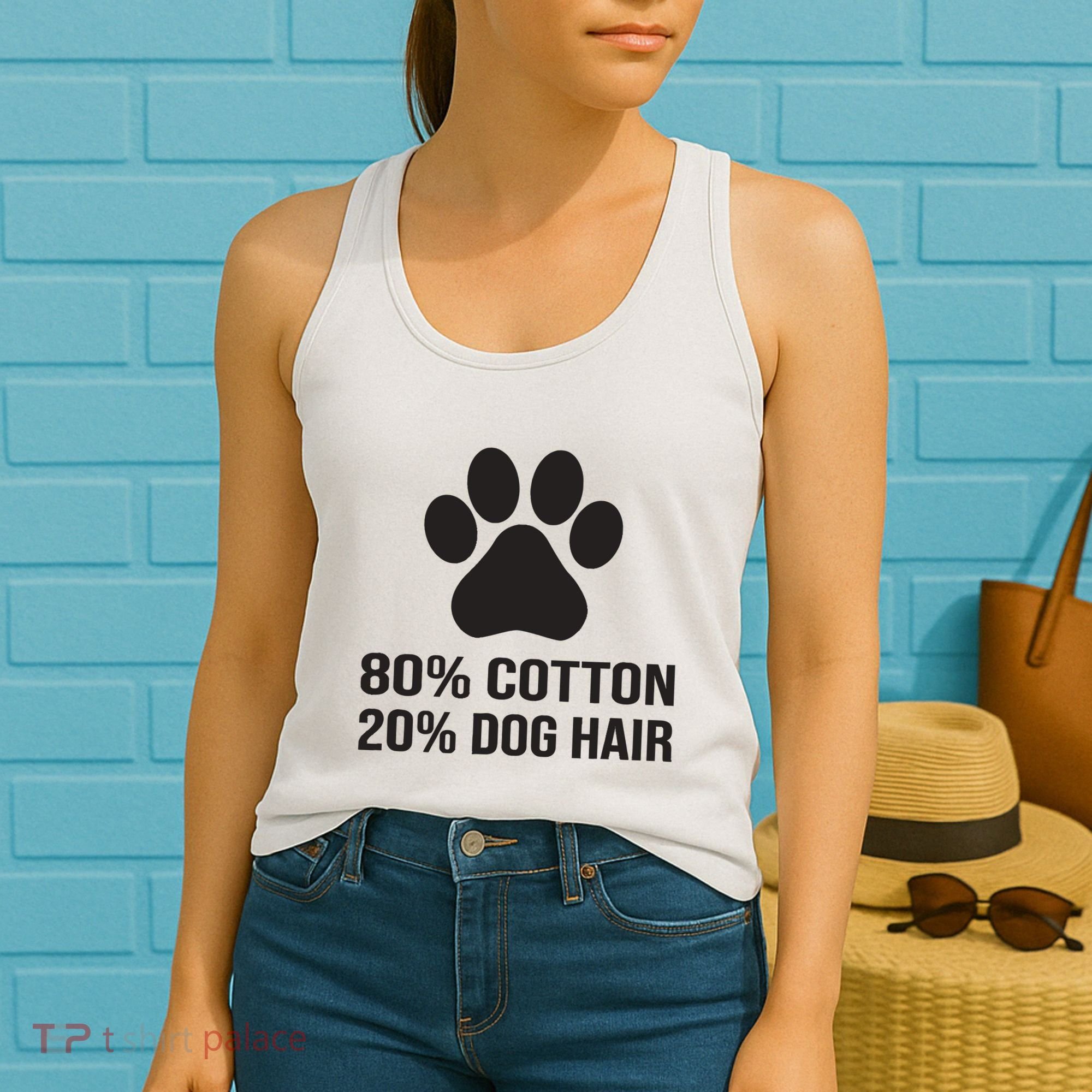 Cotton Dog Hair Funny Dog Saying Women's Tank Top