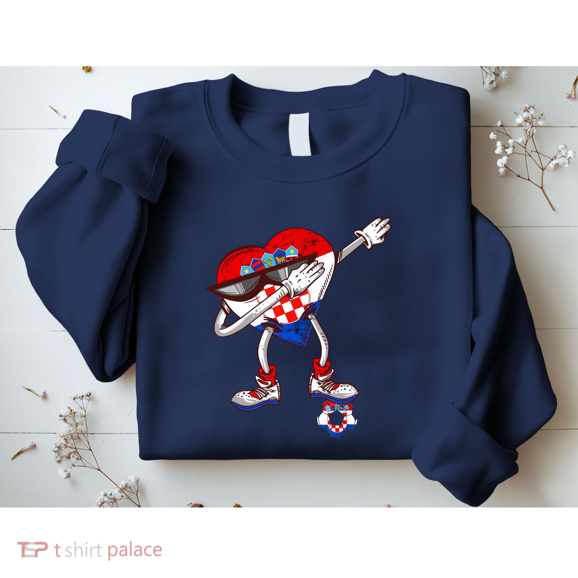 Croatia Dabbing Heart Hrvatska Soccer Team Croatia Flag Sweatshirt