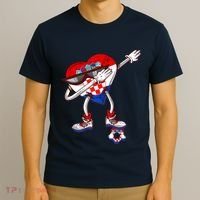 Croatia Dabbing Heart Hrvatska Soccer Team Croatia Flag T-Shirt thumb 3