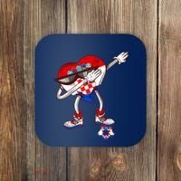 Croatia Dabbing Heart Hrvatska Soccer Team Croatia Flag Coaster thumb 0