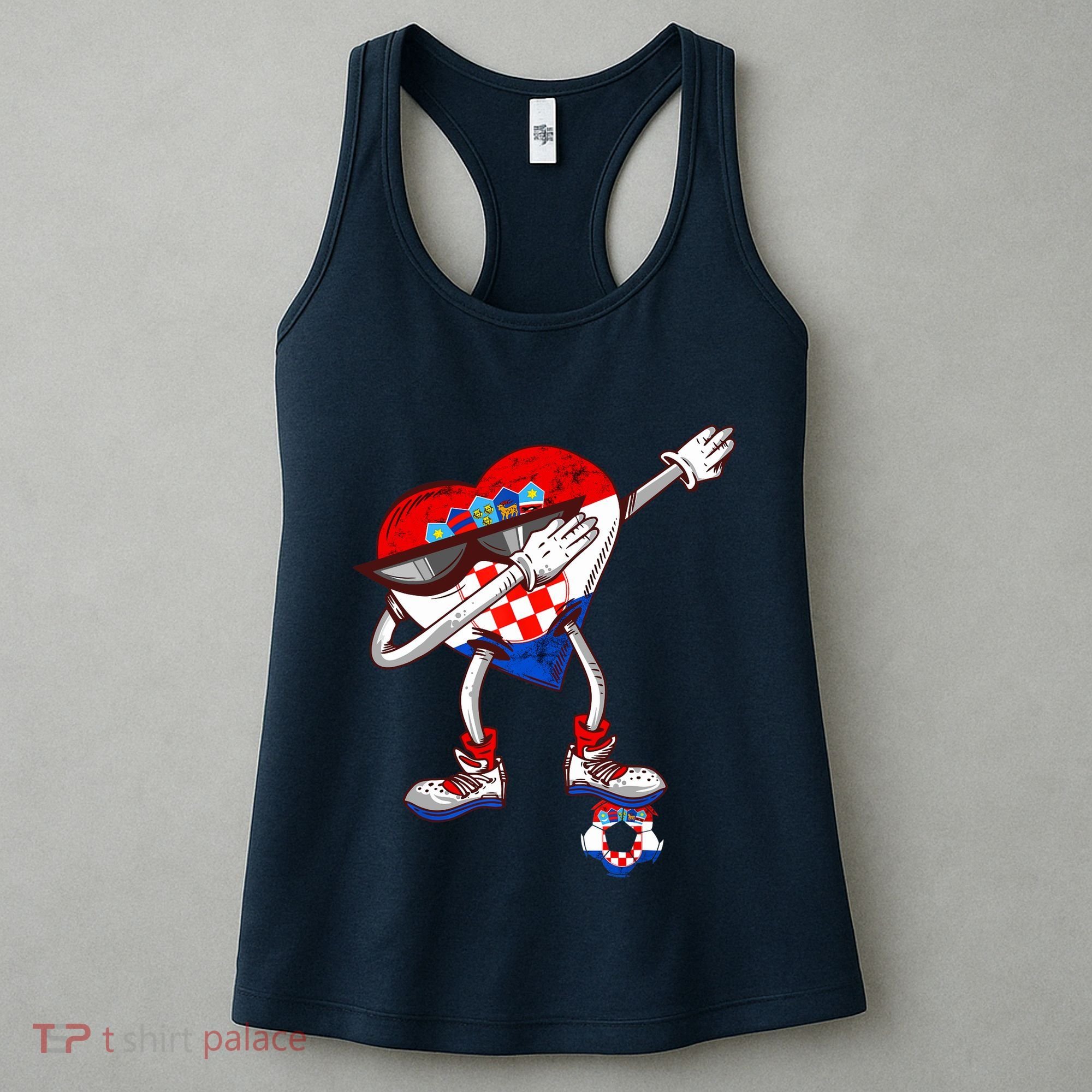 Croatia Dabbing Heart Hrvatska Soccer Team Croatia Flag Women's Tank Top