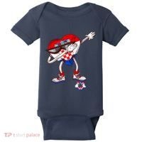 Croatia Dabbing Heart Hrvatska Soccer Team Croatia Flag Baby Bodysuit thumb 0