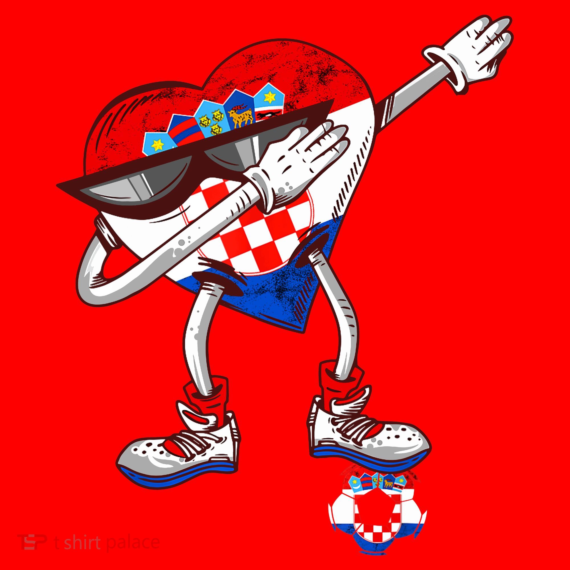 Croatia Dabbing Heart Hrvatska Soccer Team Croatia Flag Santa Hat