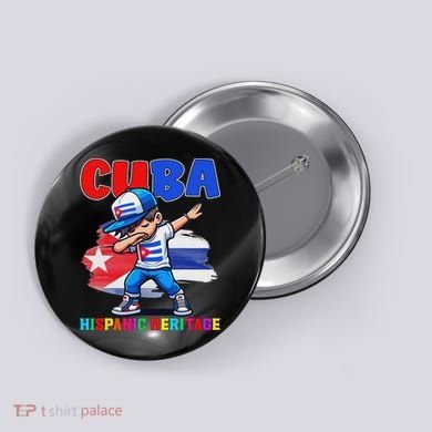 Cuba Dabbing Hispanic Heritage Celebration For Button
