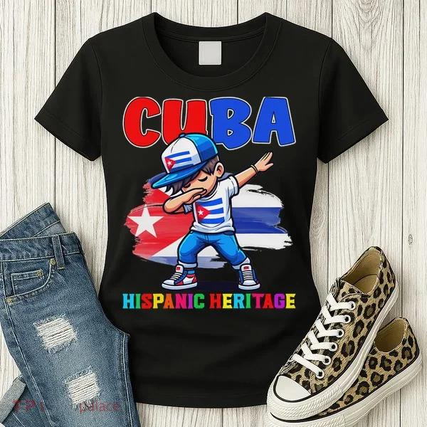 Cuba Dabbing Hispanic Heritage Celebration For Women's T-Shirt
