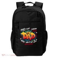 Cool Dad Hardworking Funny Fathers Day Logo Backpack thumb 0