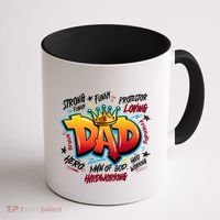 Cool Dad Hardworking Funny Fathers Day Logo Coffee Mug thumb 1
