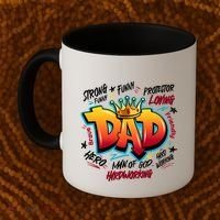 Cool Dad Hardworking Funny Fathers Day Logo Coffee Mug thumb 2