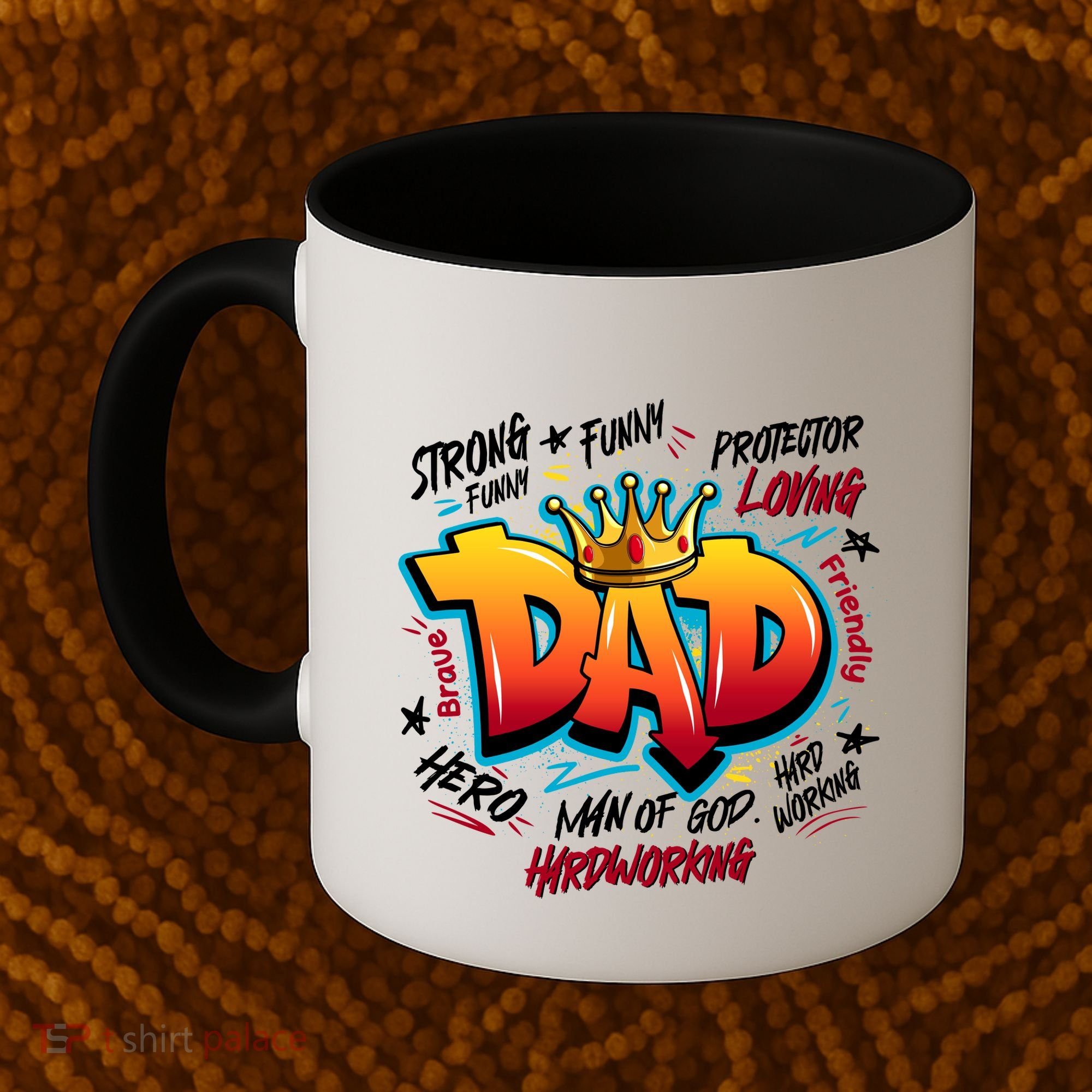 Cool Dad Hardworking Funny Fathers Day Logo Coffee Mug