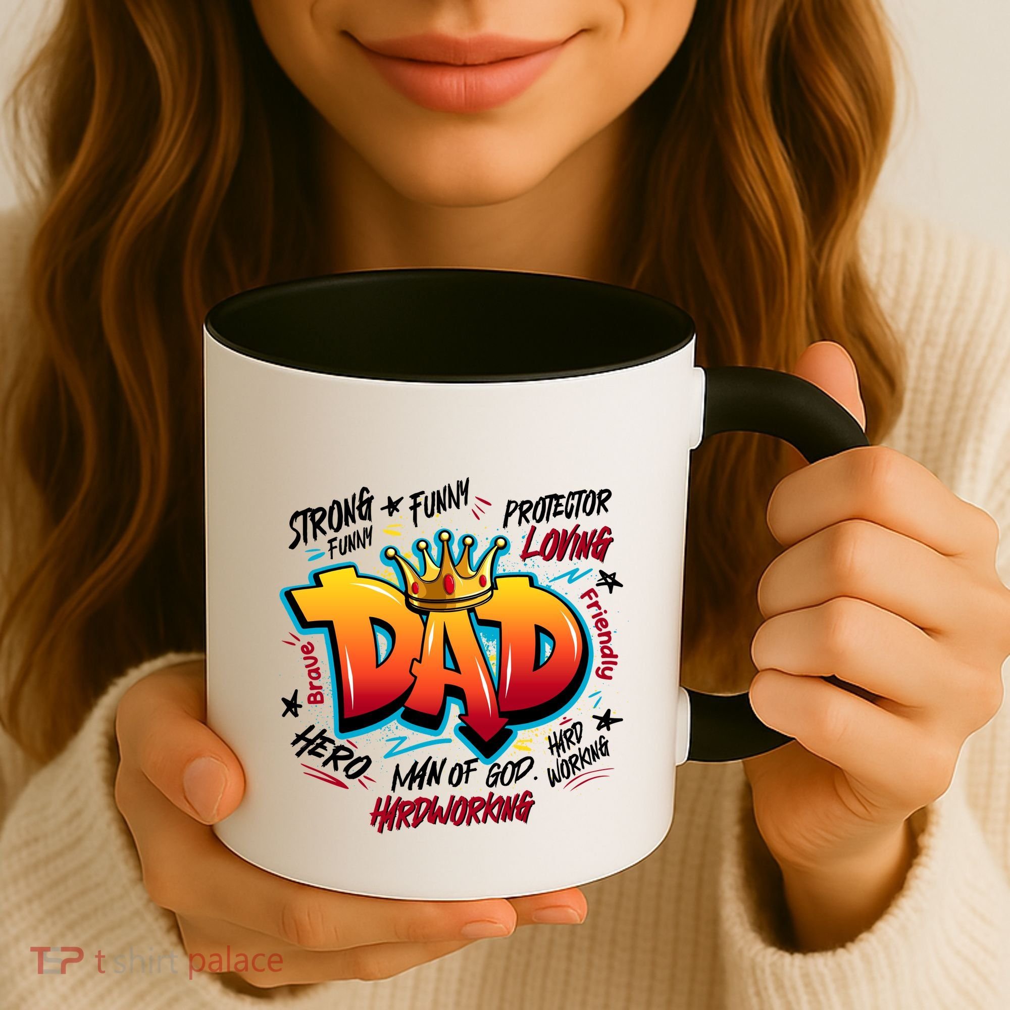 Cool Dad Hardworking Funny Fathers Day Logo Coffee Mug