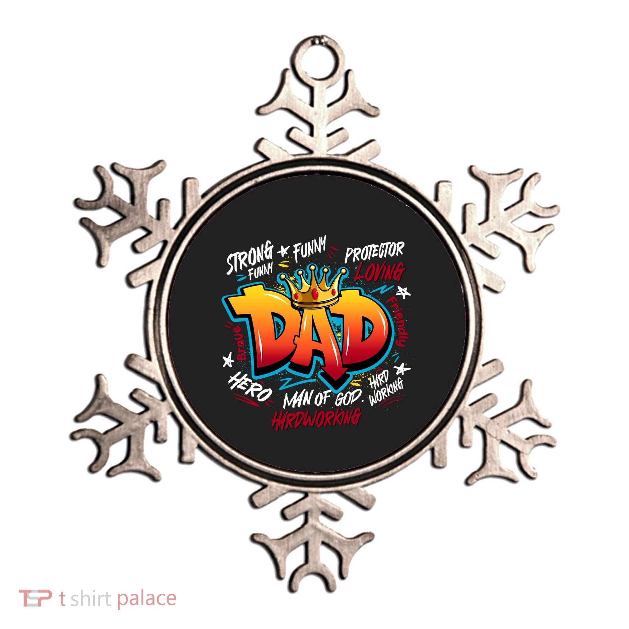 Cool Dad Hardworking Funny Fathers Day Logo Ornament