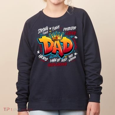 Cool Dad Hardworking Funny Fathers Day Logo Women's Sweatshirt
