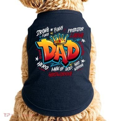 Cool Dad Hardworking Funny Fathers Day Logo Doggie Tank