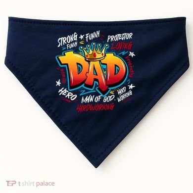 Cool Dad Hardworking Funny Fathers Day Logo USA-Made Doggie Bandana