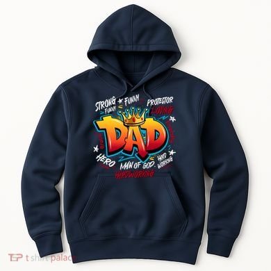 Cool Dad Hardworking Funny Fathers Day Logo Hoodie