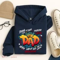 Cool Dad Hardworking Funny Fathers Day Logo Hoodie thumb 4