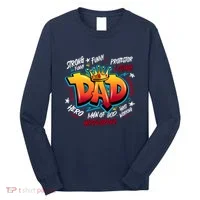 Cool Dad Hardworking Funny Fathers Day Logo Long Sleeve Shirt thumb 0