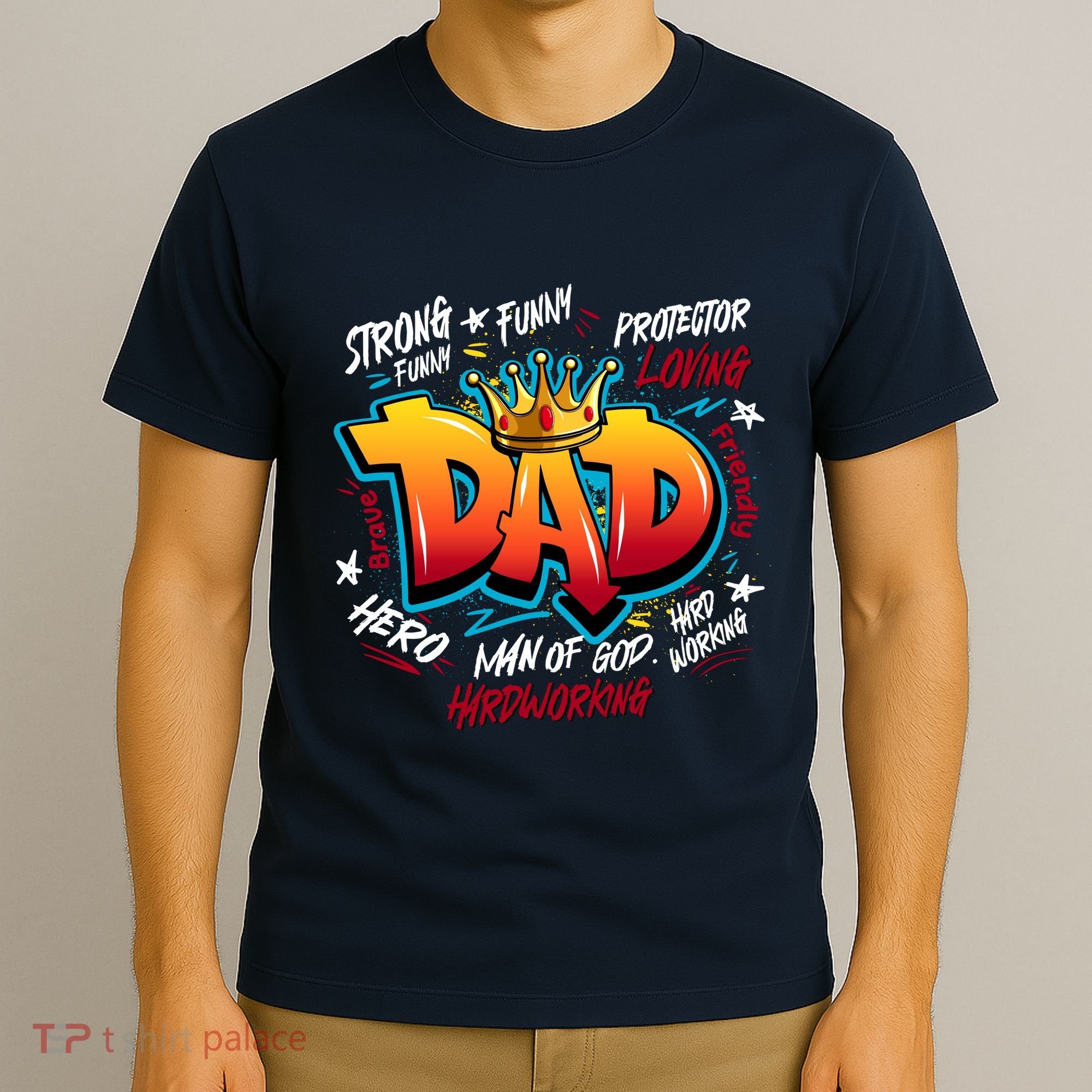 Cool Dad Hardworking Funny Fathers Day Logo T-Shirt