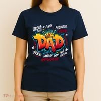 Cool Dad Hardworking Funny Fathers Day Logo T-Shirt thumb 4