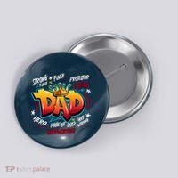 Cool Dad Hardworking Funny Fathers Day Logo Button thumb 0
