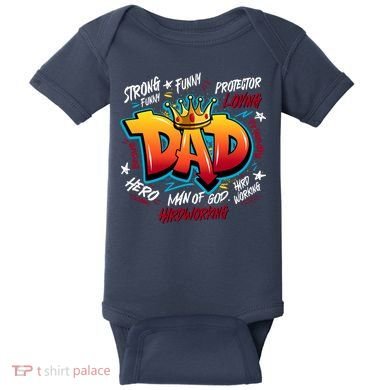 Cool Dad Hardworking Funny Fathers Day Logo Baby Bodysuit