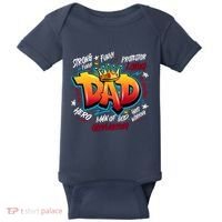 Cool Dad Hardworking Funny Fathers Day Logo Baby Bodysuit thumb 0