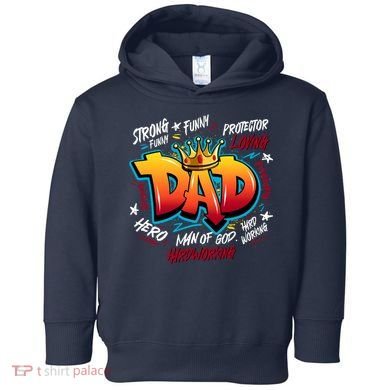 Cool Dad Hardworking Funny Fathers Day Logo Toddler Hoodie