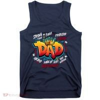 Cool Dad Hardworking Funny Fathers Day Logo Tank Top thumb 0