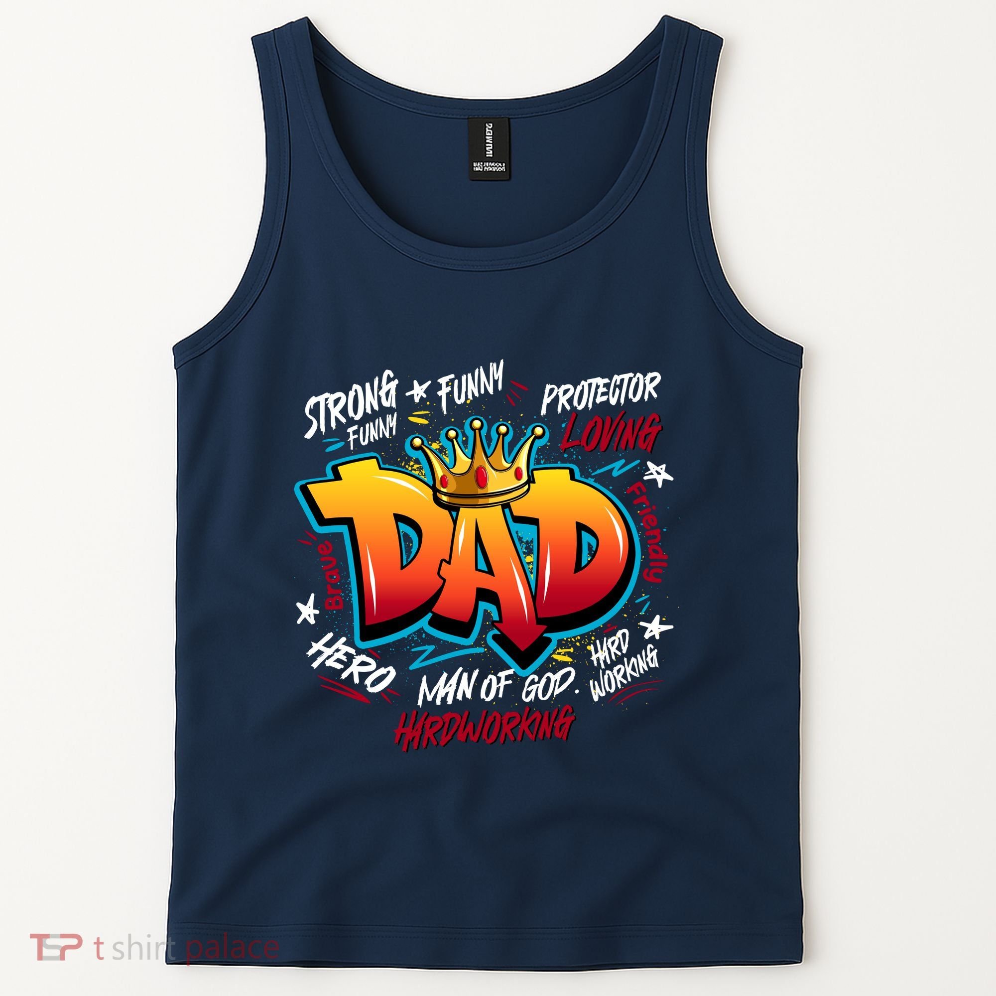 Cool Dad Hardworking Funny Fathers Day Logo Tank Top