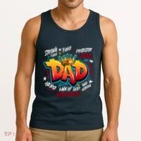 Cool Dad Hardworking Funny Fathers Day Logo Tank Top thumb 3