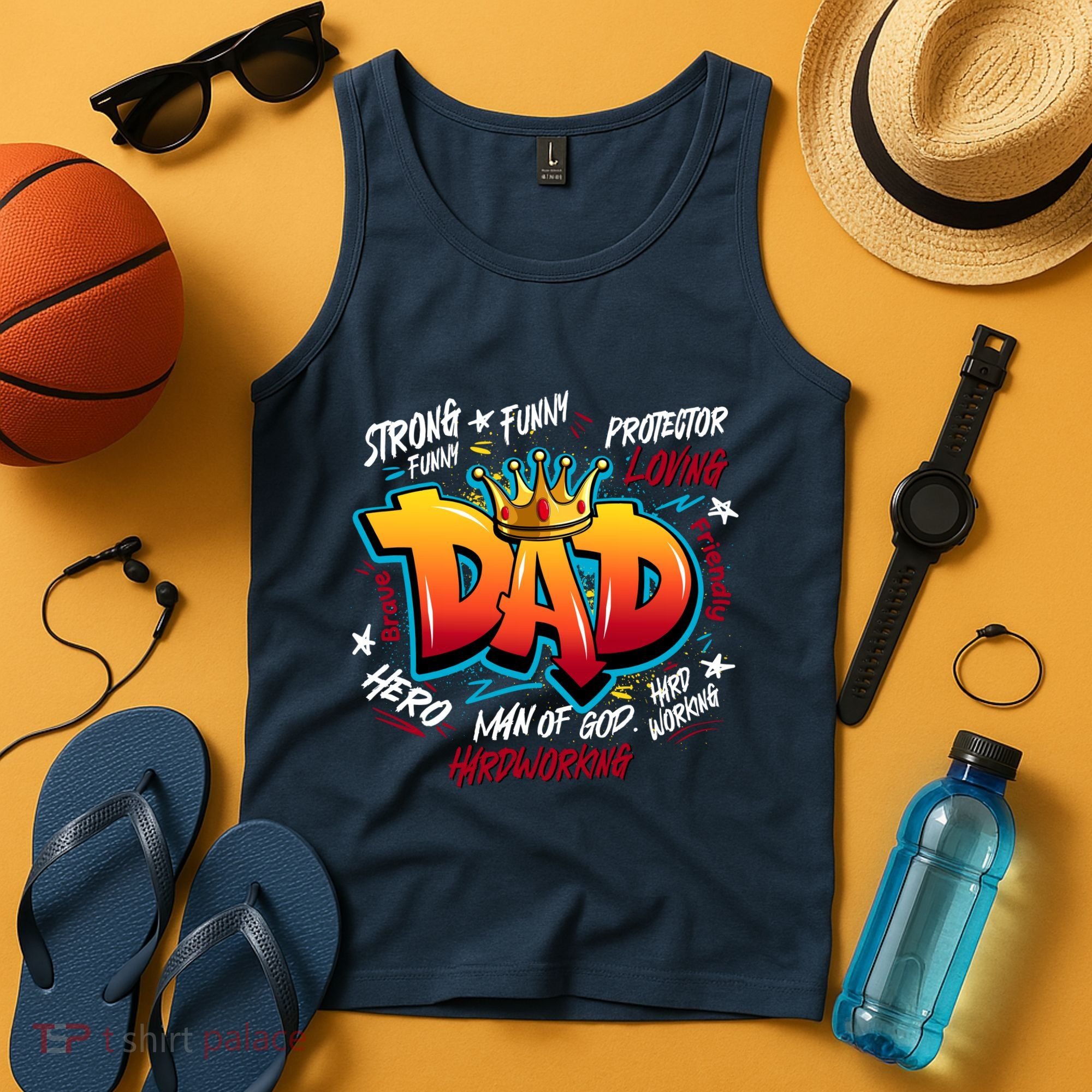 Cool Dad Hardworking Funny Fathers Day Logo Tank Top
