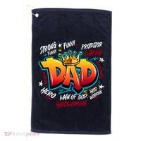 Cool Dad Hardworking Funny Fathers Day Logo Golf Towel thumb 0