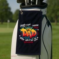 Cool Dad Hardworking Funny Fathers Day Logo Golf Towel thumb 2