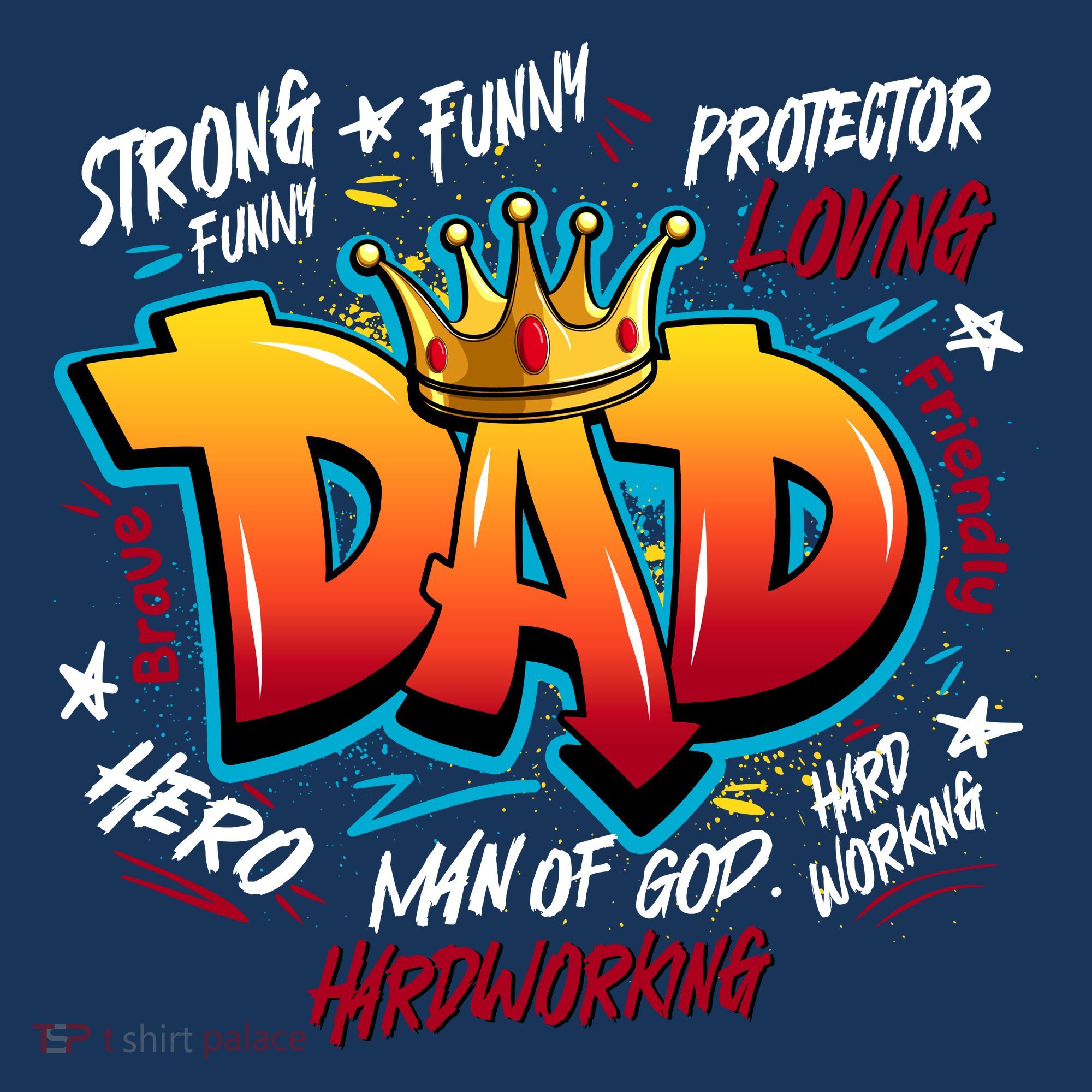 Cool Dad Hardworking Funny Fathers Day Logo Golf Towel