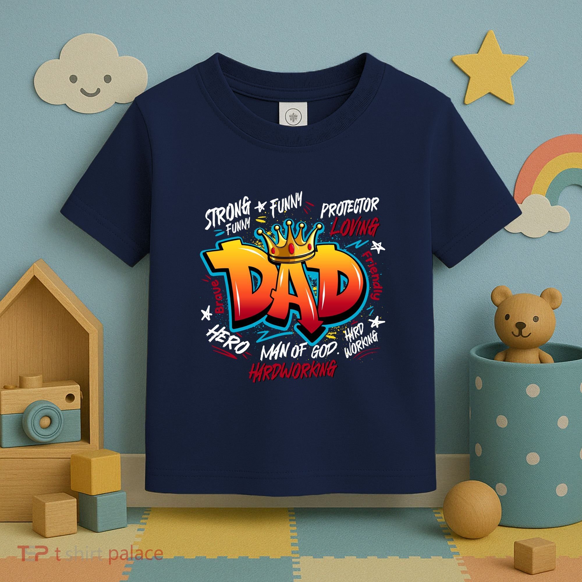Cool Dad Hardworking Funny Fathers Day Logo Toddler T-Shirt