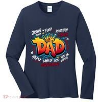Cool Dad Hardworking Funny Fathers Day Logo Women's Long Sleeve Shirt thumb 0