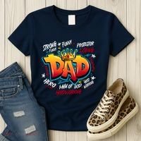 Cool Dad Hardworking Funny Fathers Day Logo Women's T-Shirt thumb 3